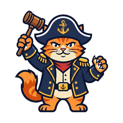 Captain Claw raising his gavel